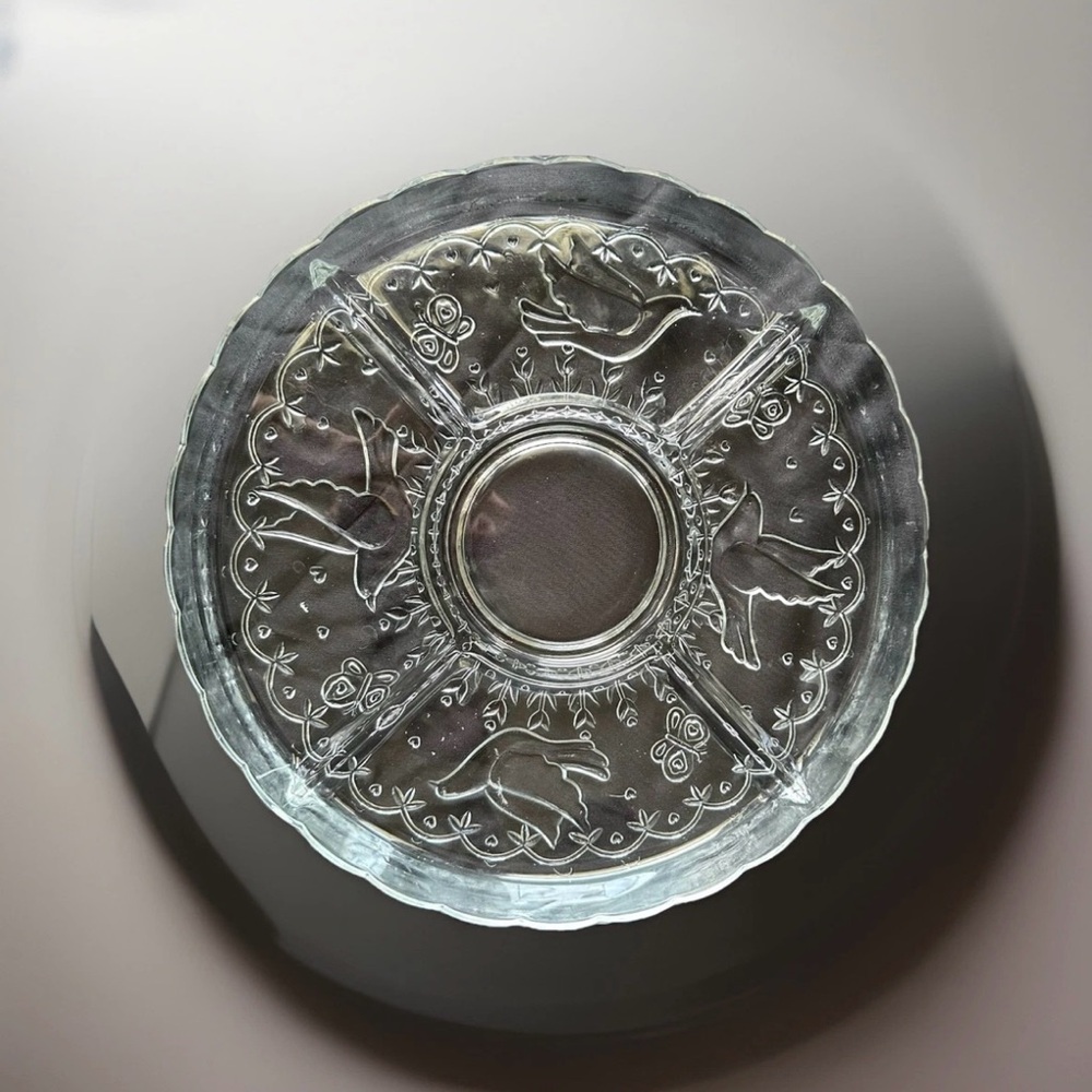 Colony Crafts CRYSTAL GARDEN 12"  5 Part Relish Server Dish in Box